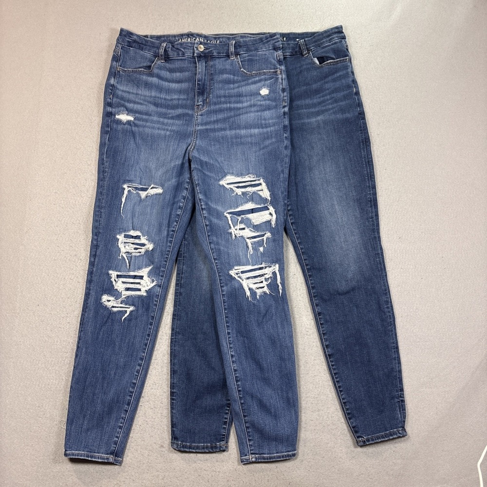 American Eagle Next Level Stretch Curvy High Rise Jegging Jeans 14 Long Lot of 2